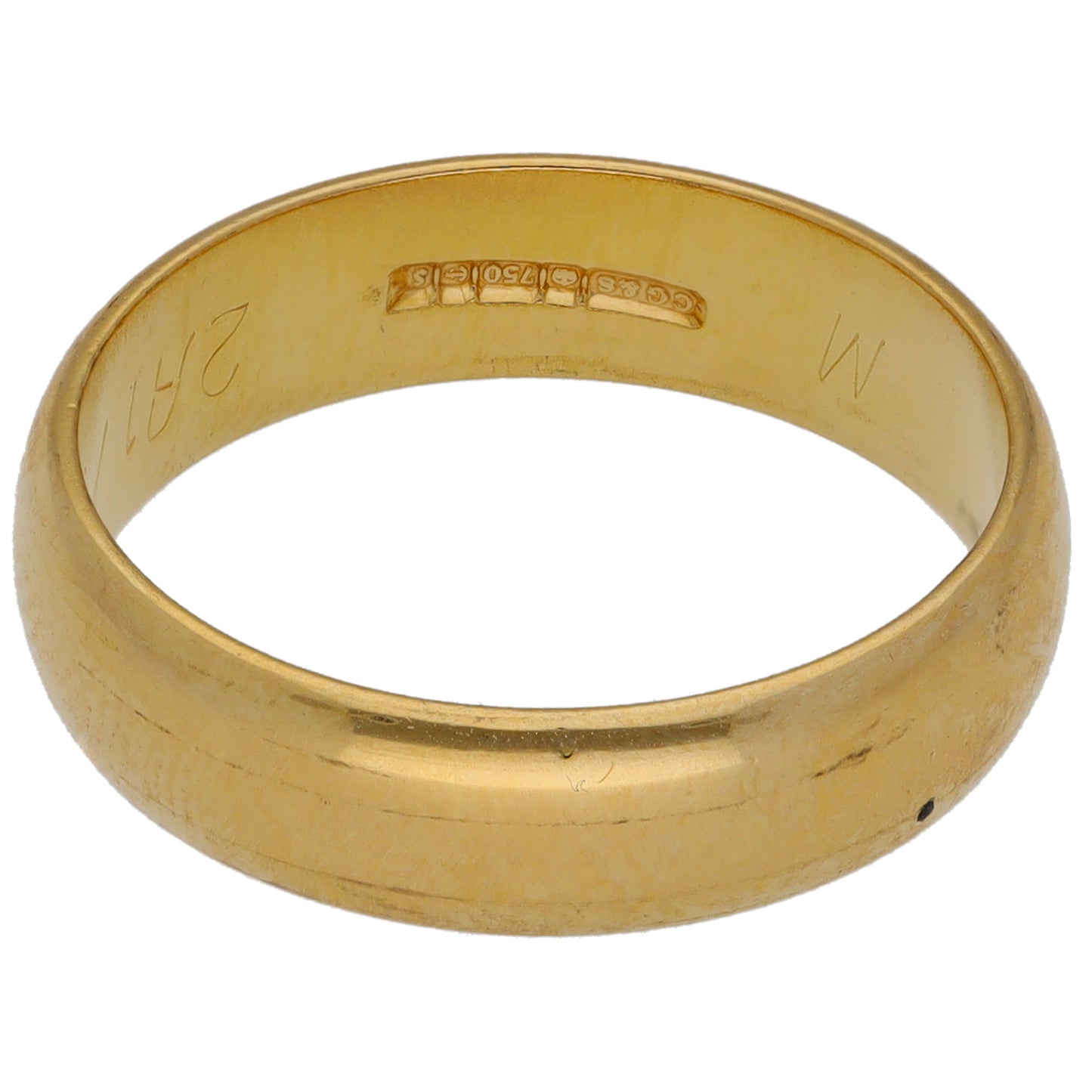 18ct Gold Plain Wedding Ring Size M