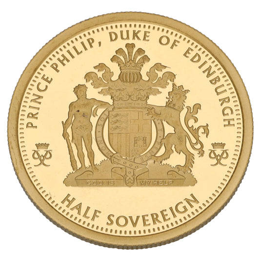 22ct Gold Prince Phillip Duke Of Edinburgh Half Sovereign Coin 2021