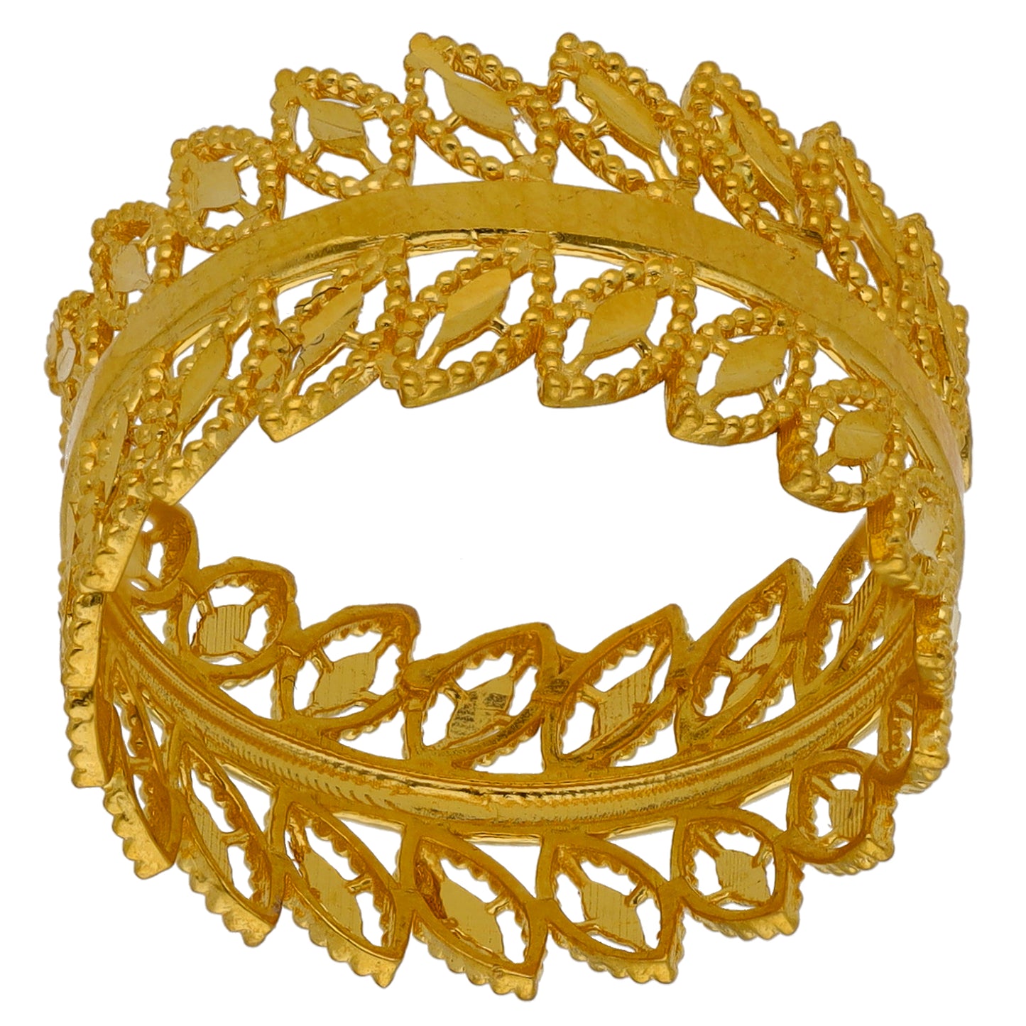 New 22ct Gold Petal Band Ring Size N