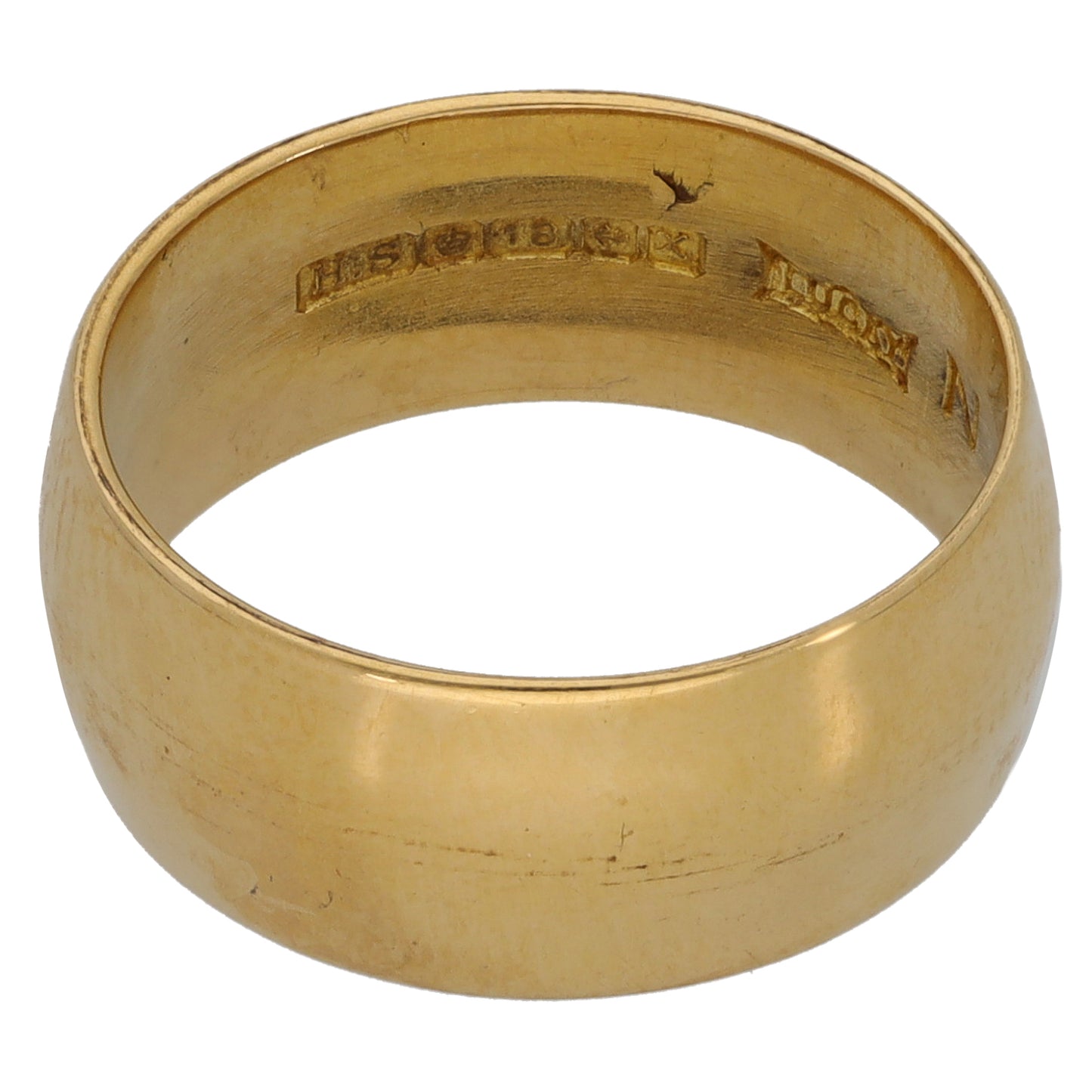 18ct Gold Plain Wedding Ring Size L