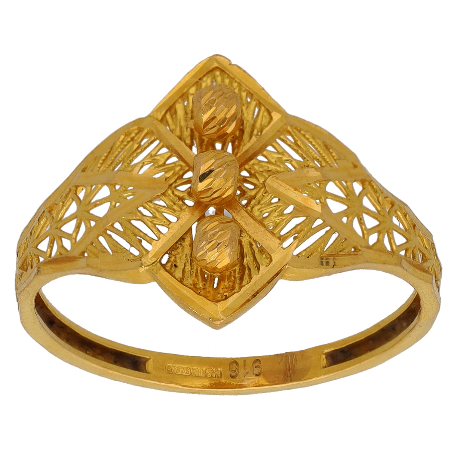 22ct Gold Alternative Ring Size R | H&T