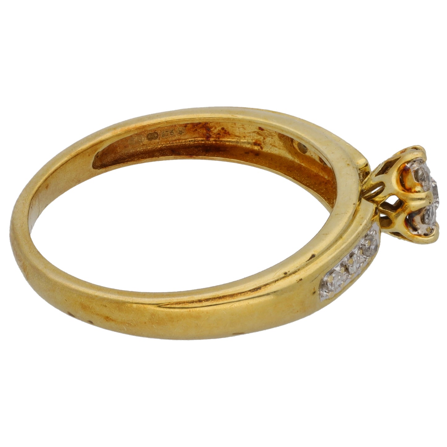 9ct Gold 0.15ct Diamond Dress/Cocktail Ring Size N 1/2