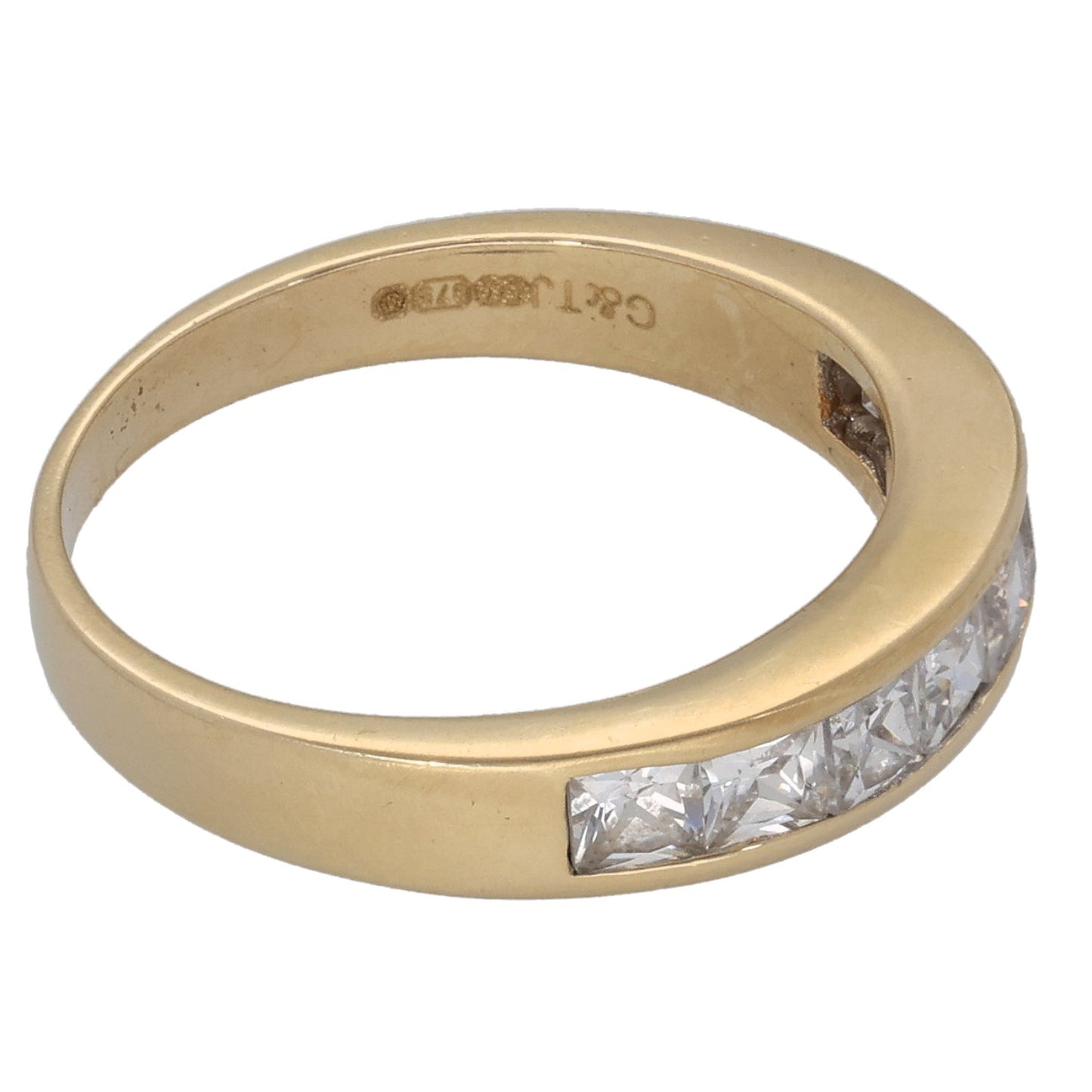 9ct Gold Cubic Zirconia Half Eternity Ring Size J