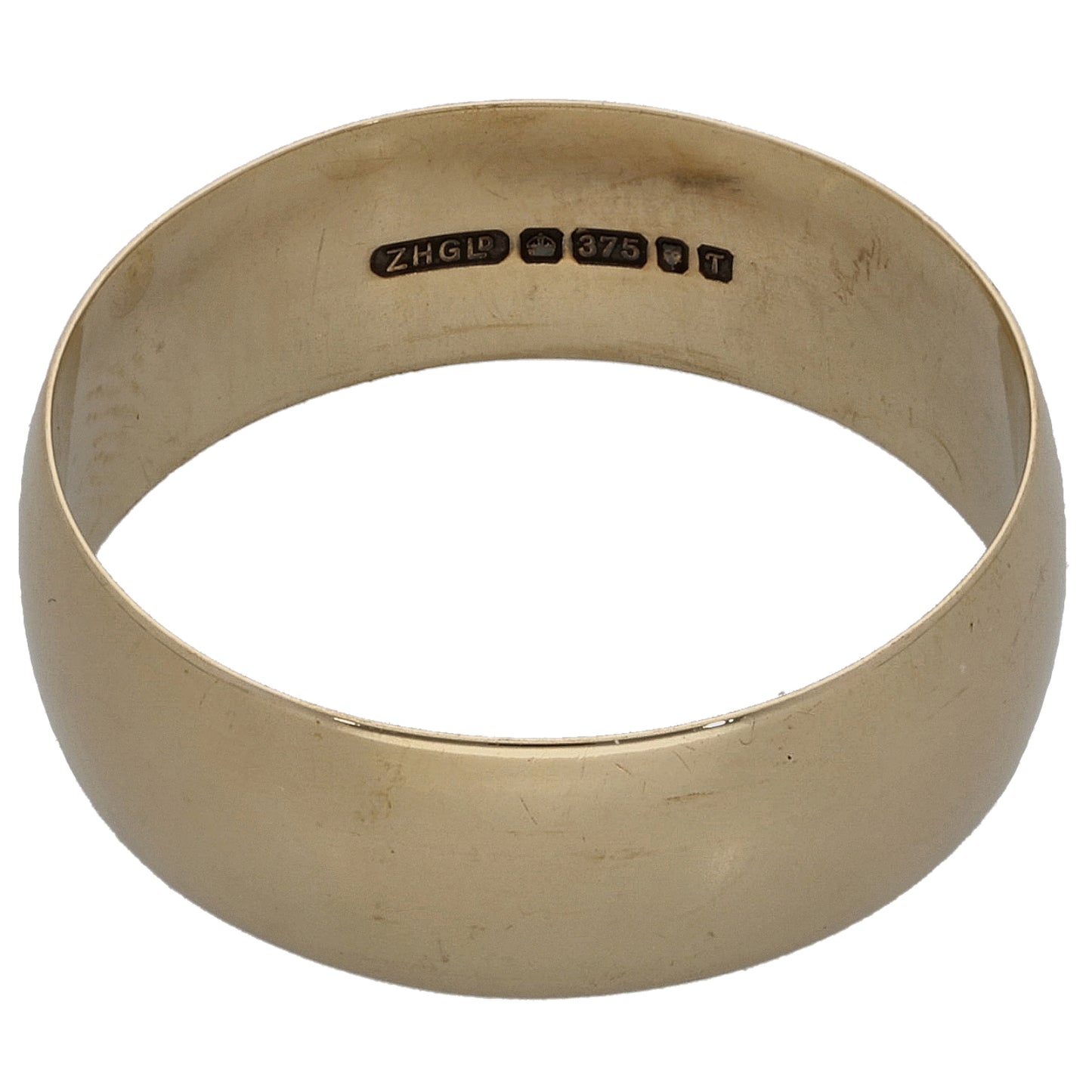 9ct Gold Plain Wedding Ring Size T