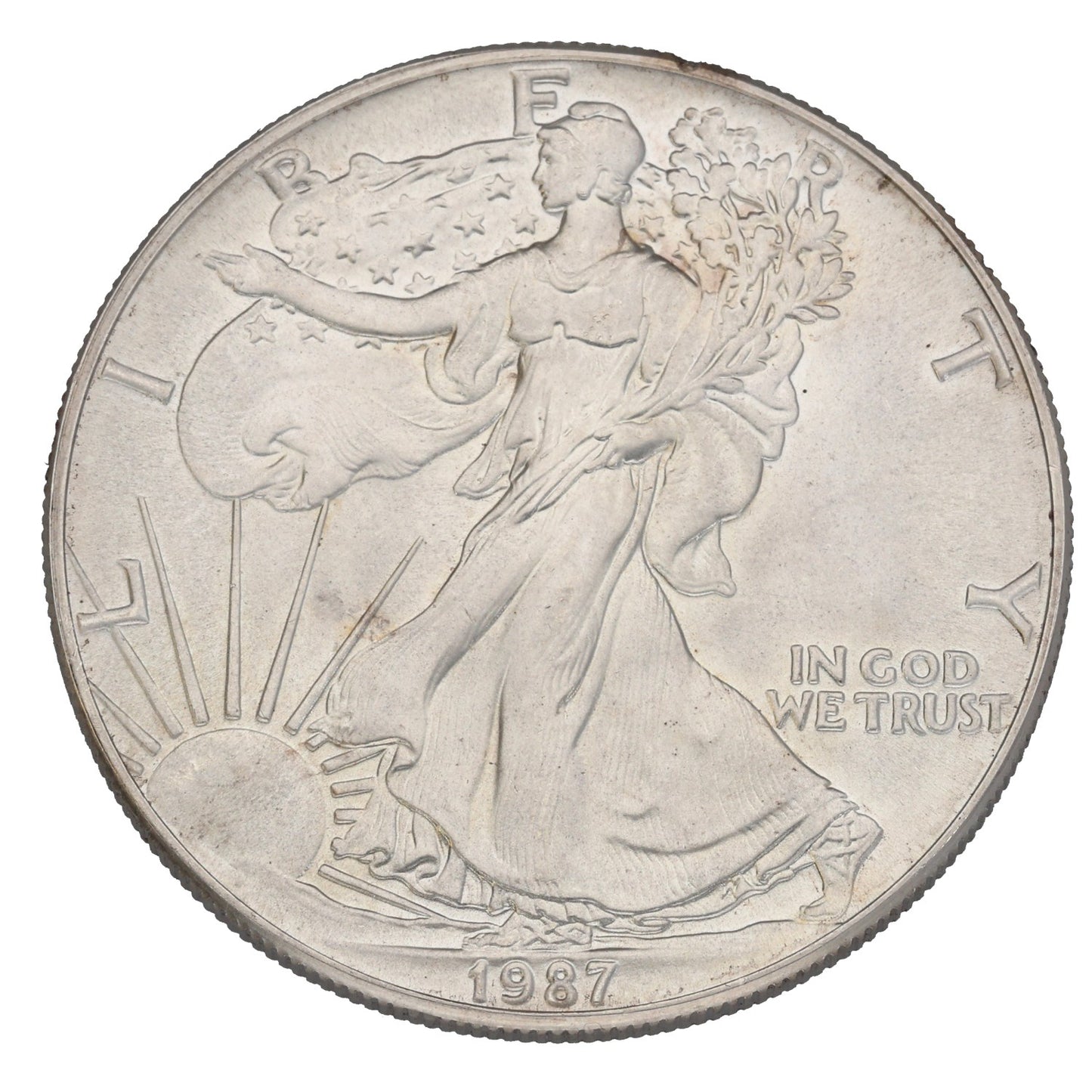 Fine Silver USA Liberty 1 OZ Coin 1987