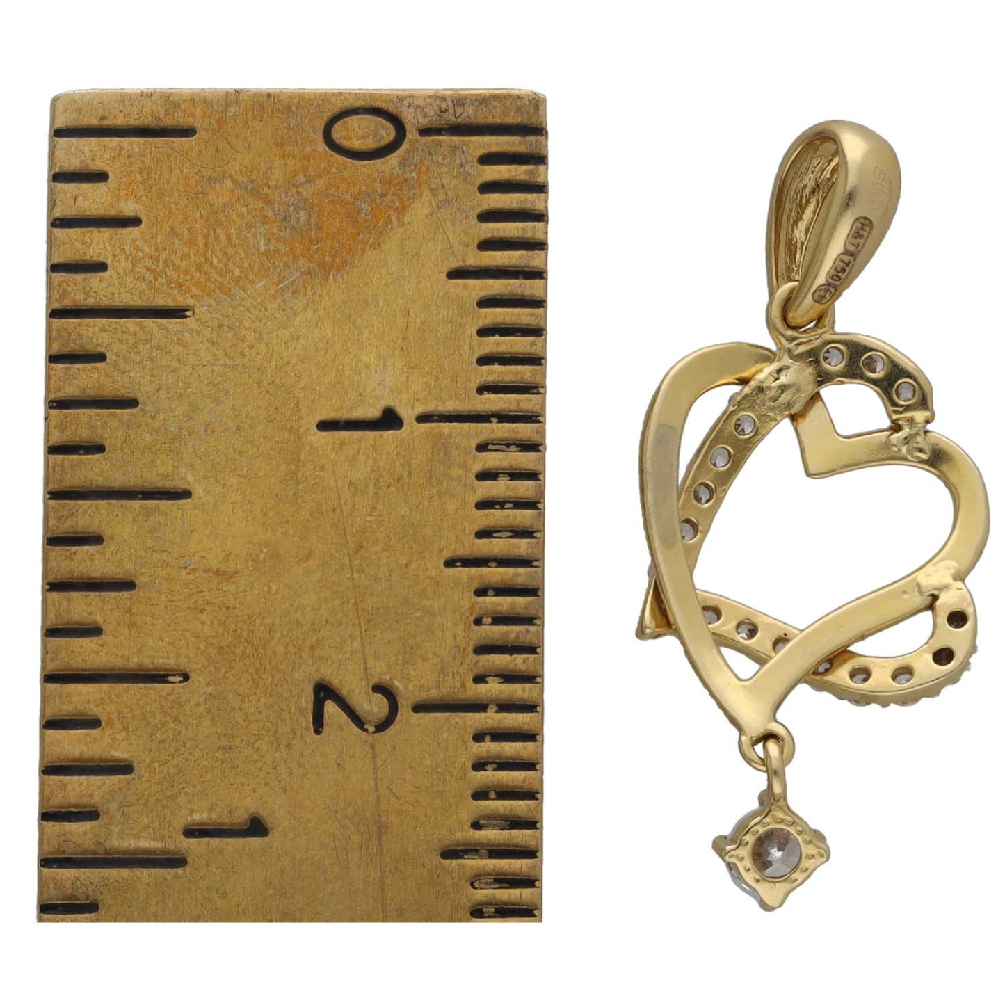 18ct Gold Cubic Zirconia Heart Pendant