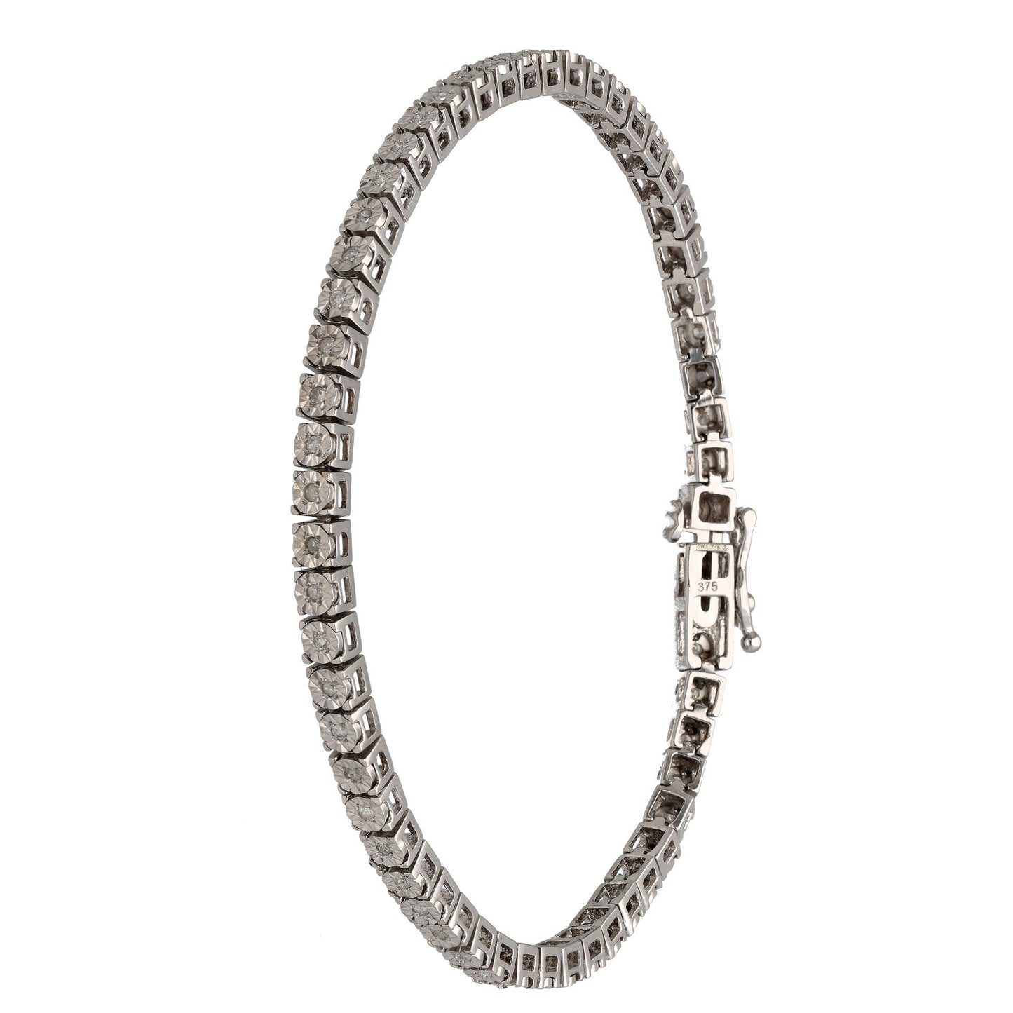 9ct White Gold 0.57ct Diamond Line/Tennis Bracelet