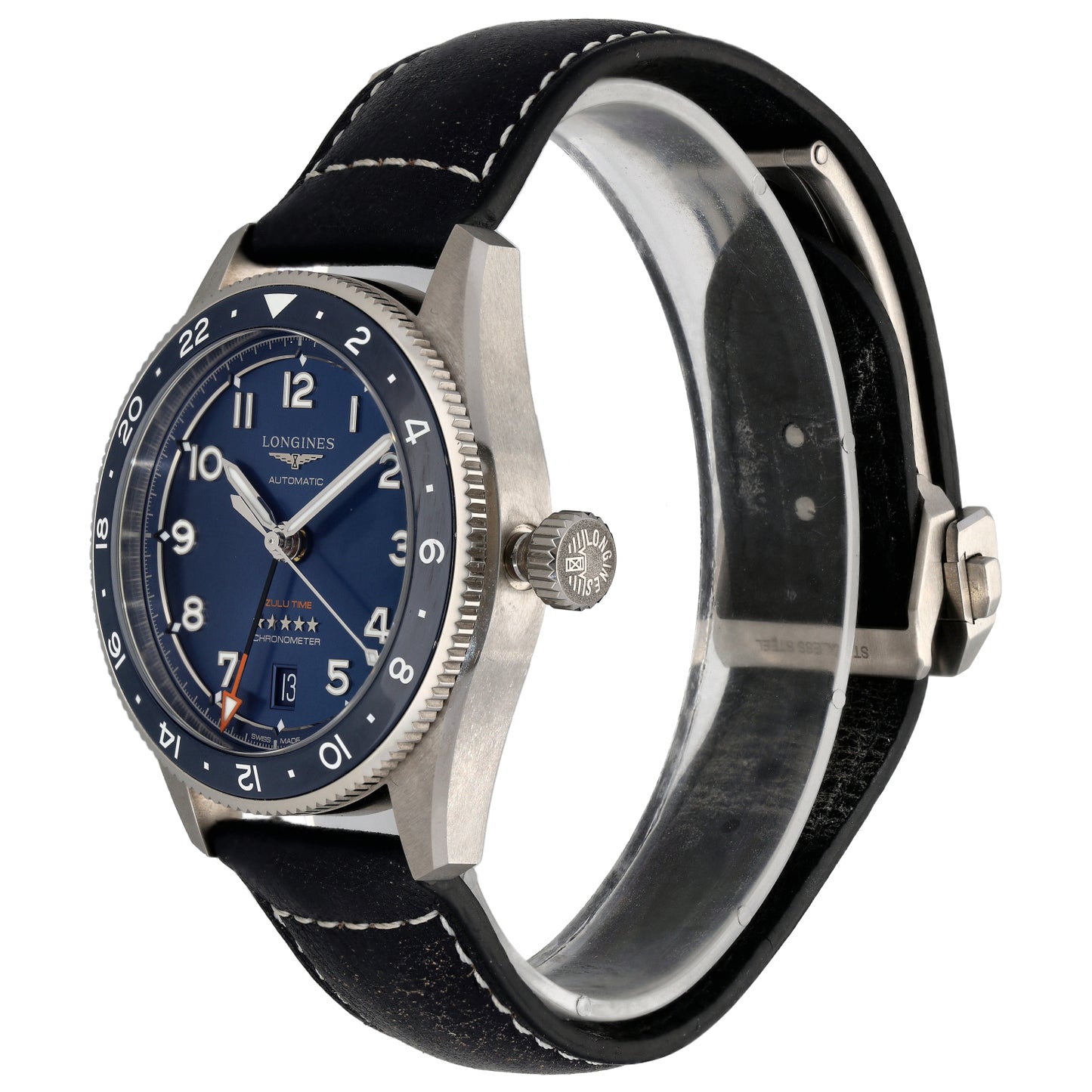 Longines Spirit Zulu Time L3.802.4 39mm Stainless Steel Watch