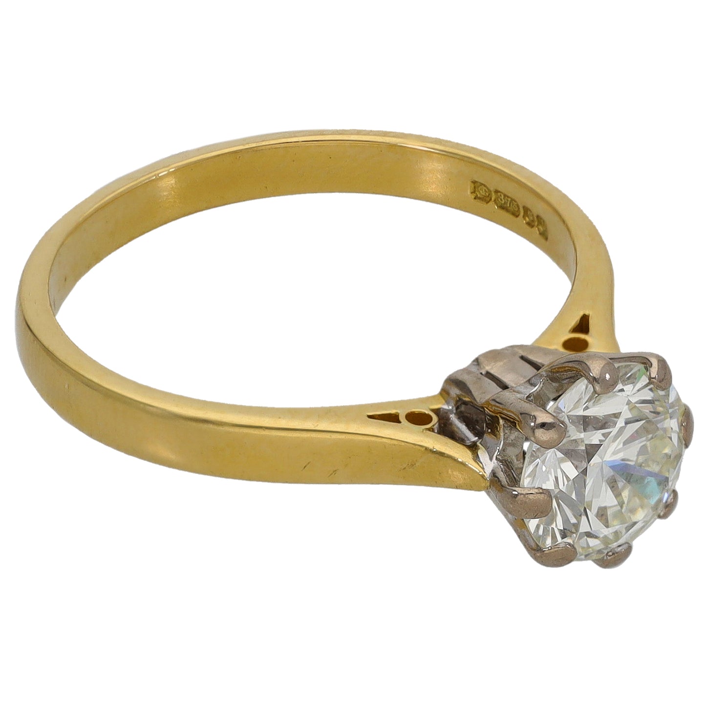 9ct Gold 1.09ct Diamond Solitaire Ring Size M