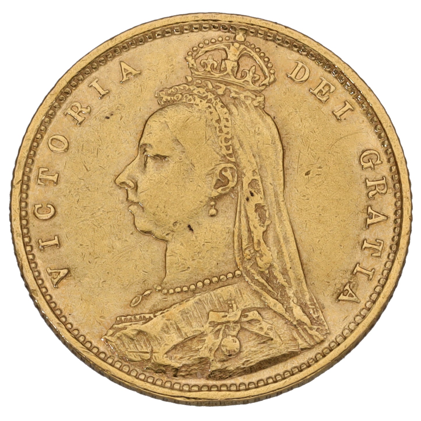 22ct Gold Queen Victoria Half Sovereign Coin 1891