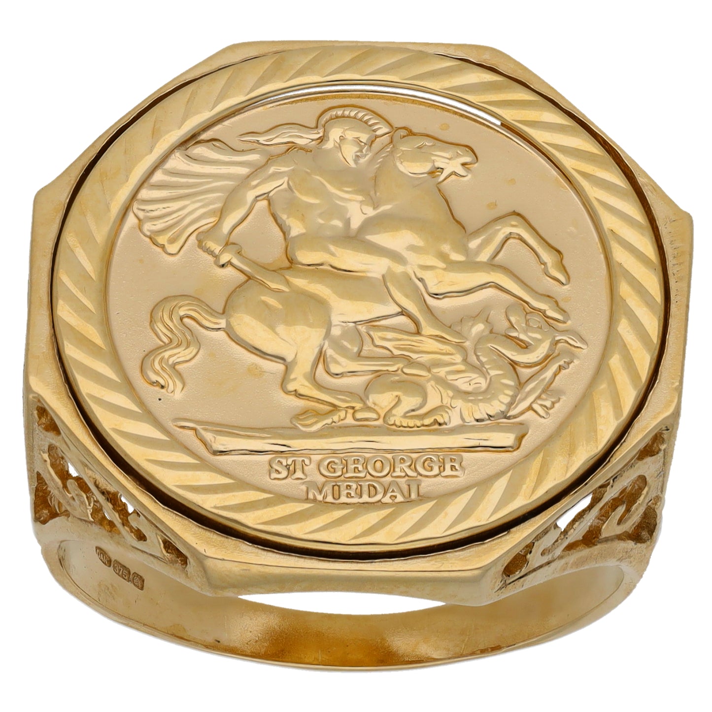 9ct Gold St George Ring Size X