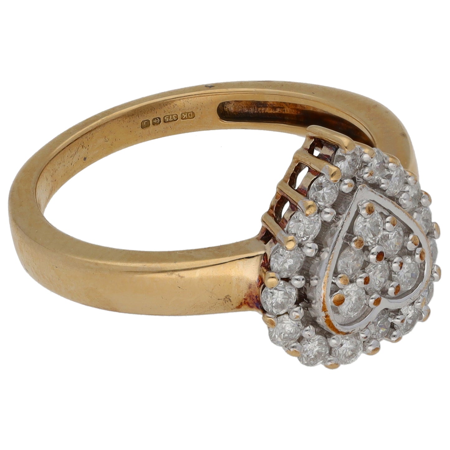 9ct Gold 0.44ct Diamond Cluster Ring Size N