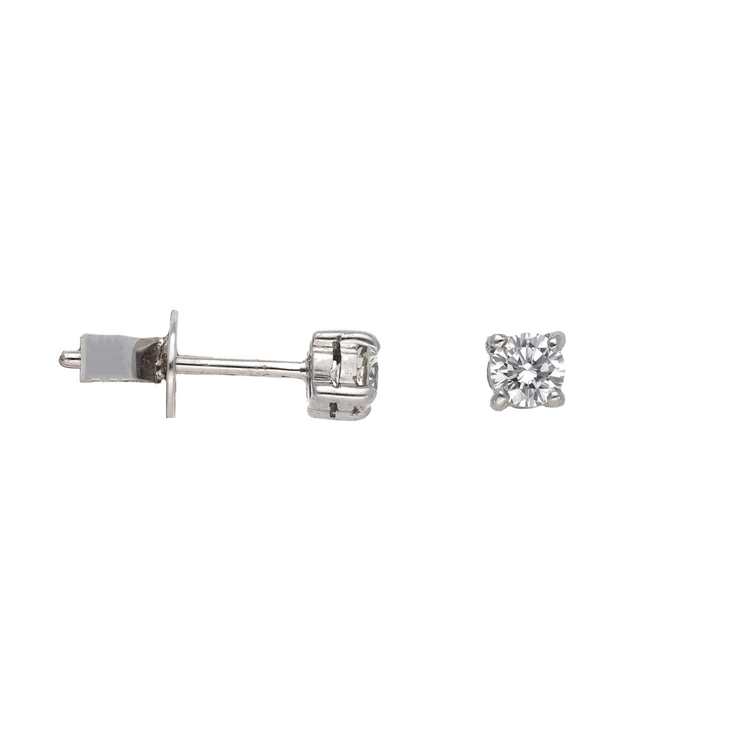 14ct White Gold 0.36ct Diamond Solitaire Earrings