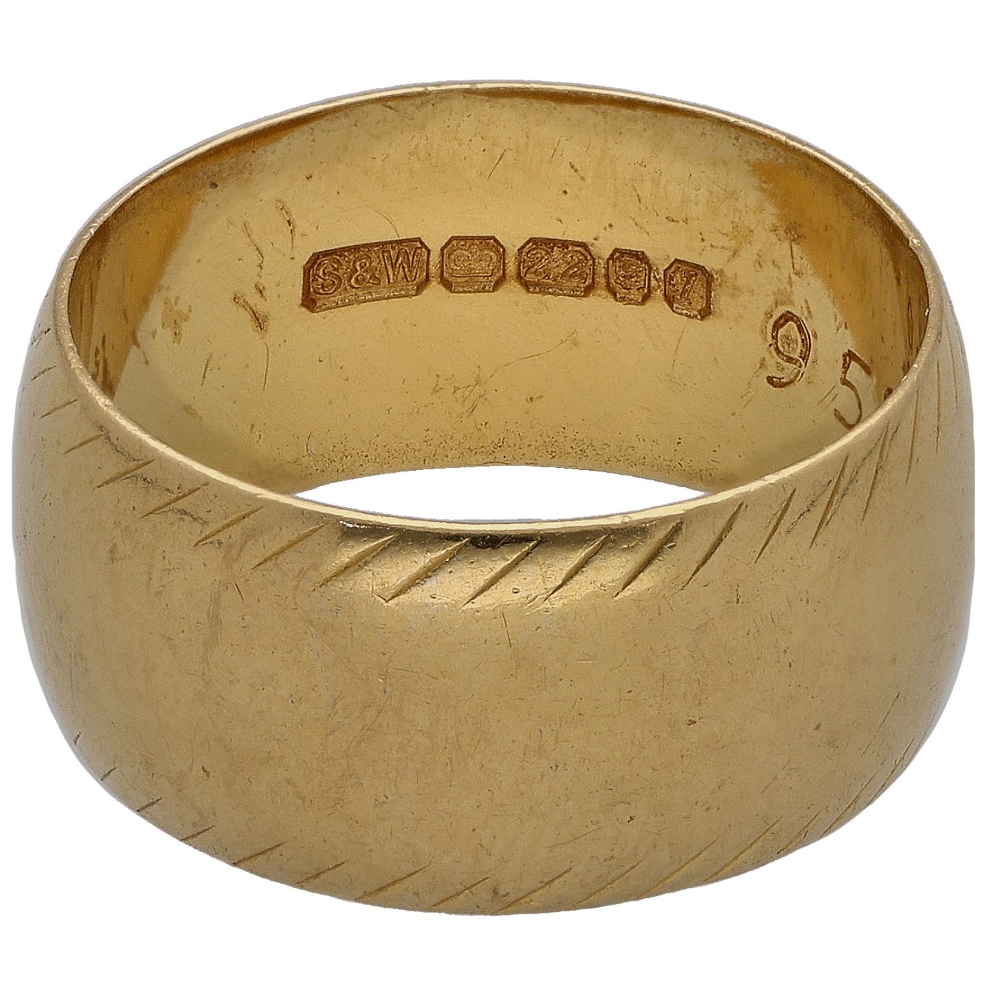 22ct Gold Plain Wedding Ring Size M