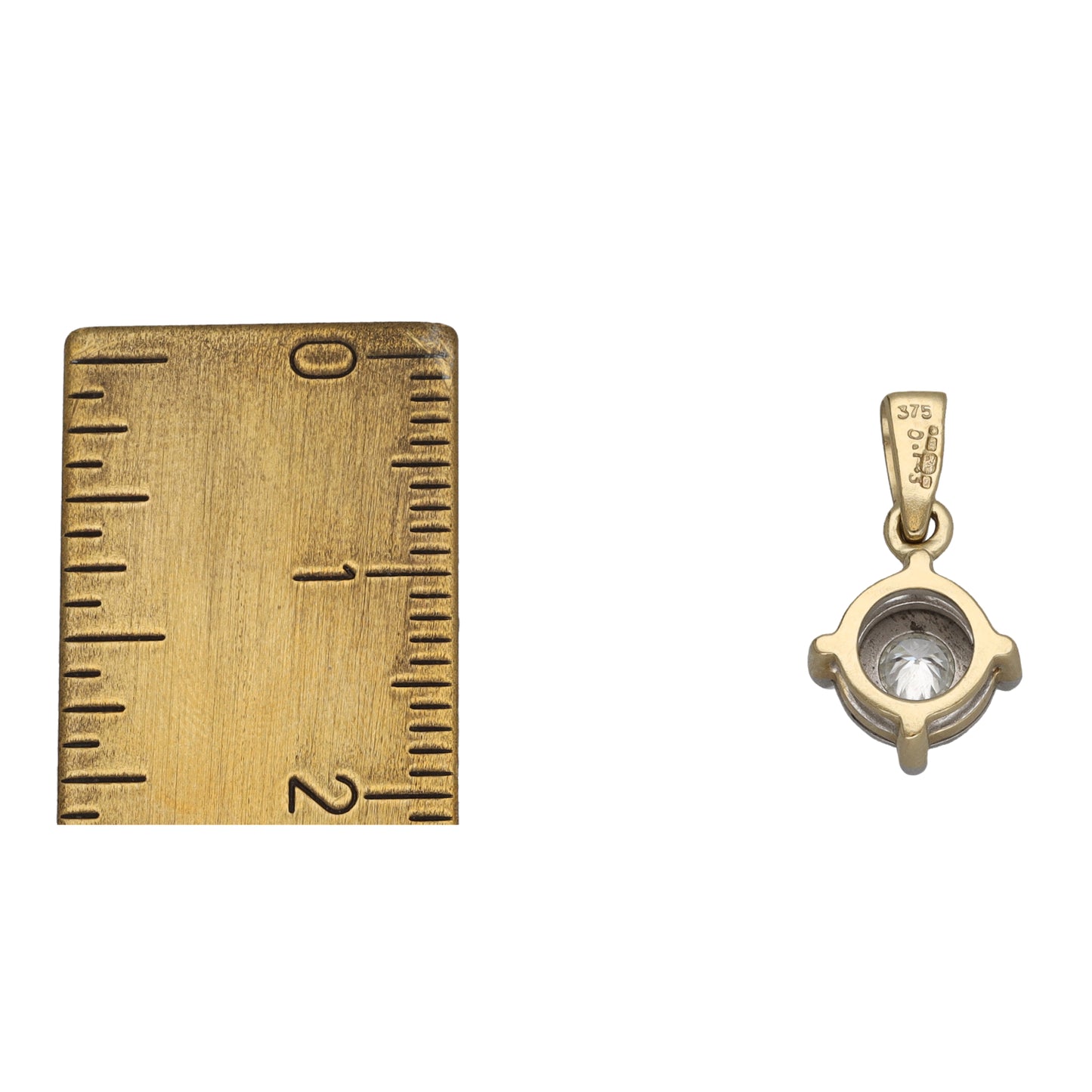 9ct Gold 0.15ct Diamond Single Stone Pendant