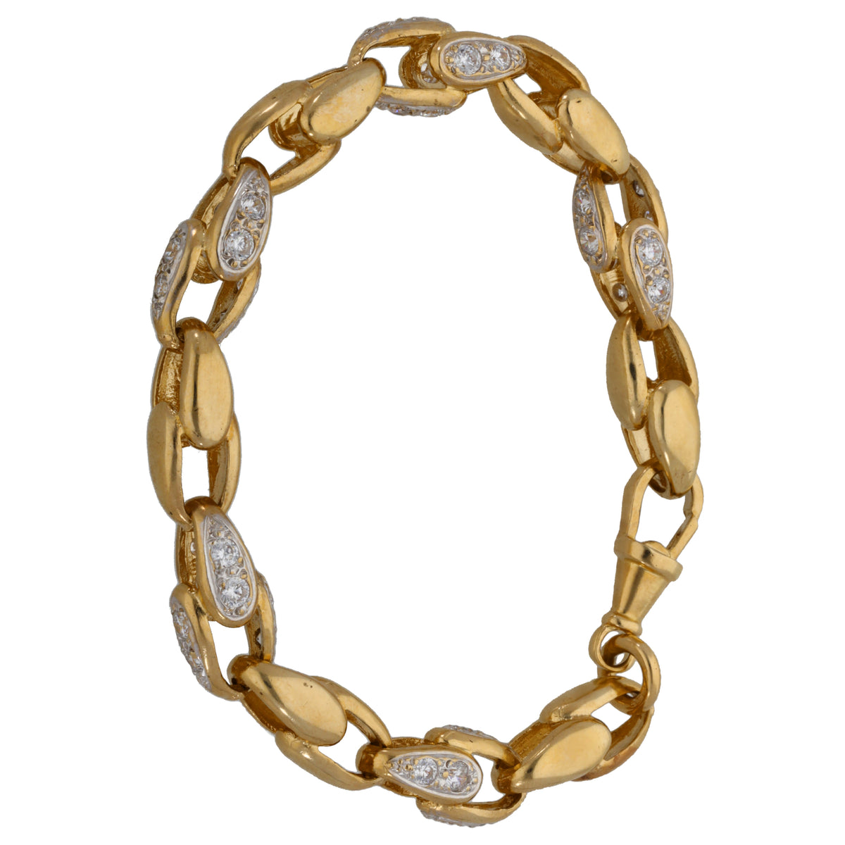 9ct Gold Cubic Zirconia Tulip Bracelet