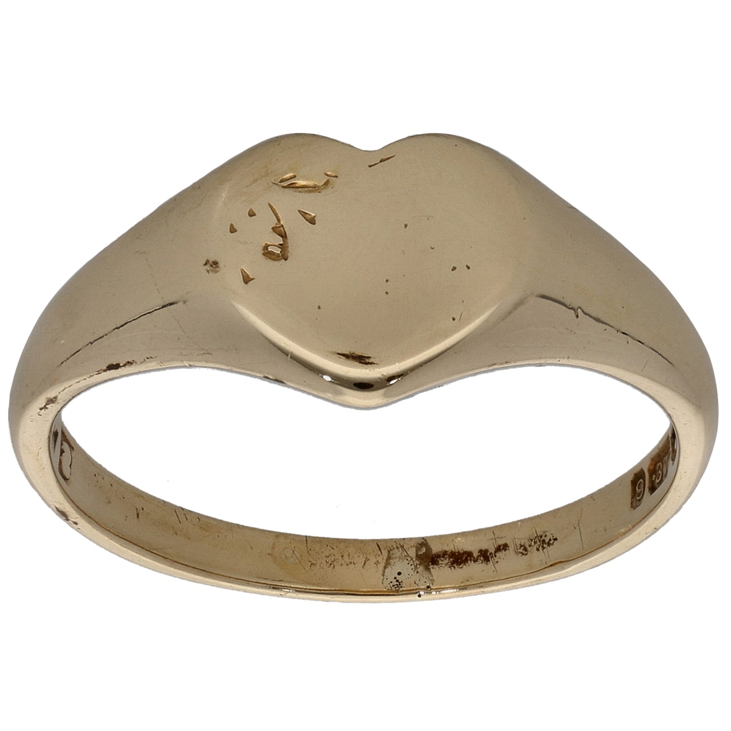 9ct Gold Plain Signet Ring Size M