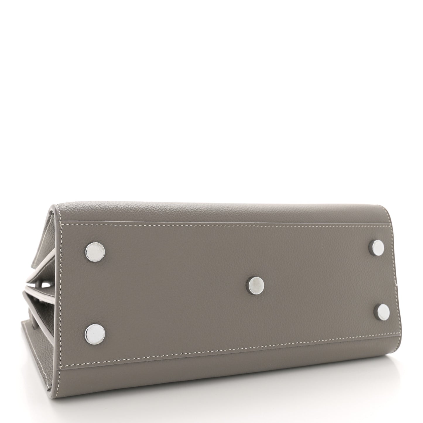 Yves Saint Laurent Grained Calfskin Top Stich Baby Sac De Jour Bag - Grey