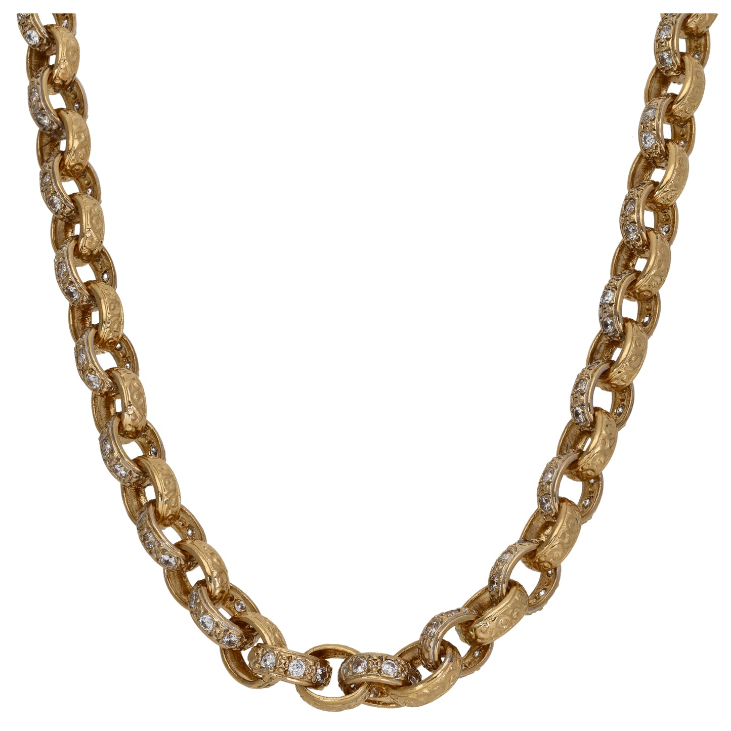 9ct Gold Cubic Zirconia Belcher Chain 26"