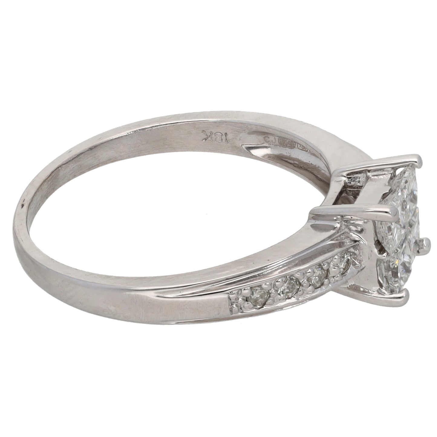 18ct White Gold 0.68ct Diamond Dress/Cocktail Ring Size R