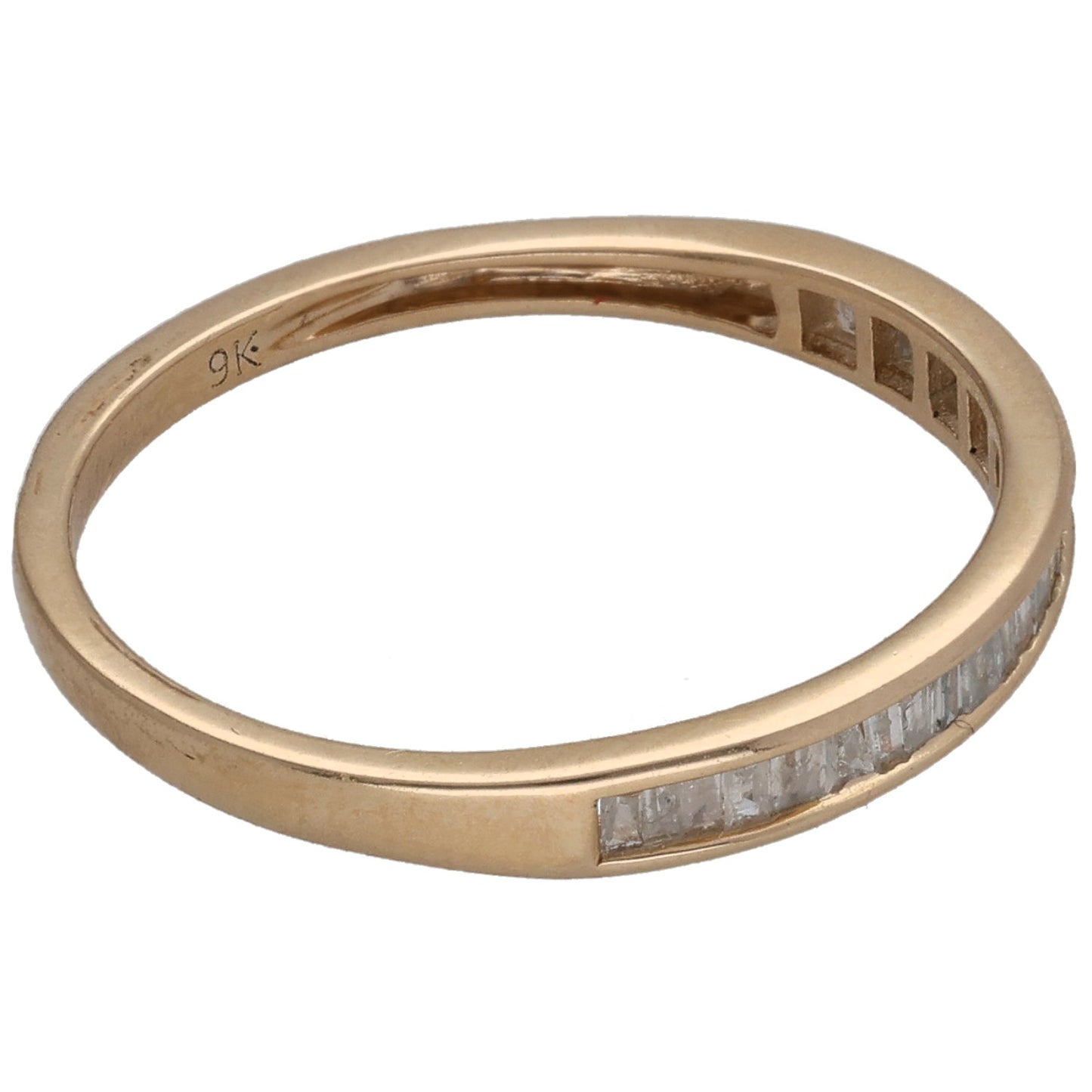 9ct Gold 0.27ct Diamond Half Eternity Ring Size N