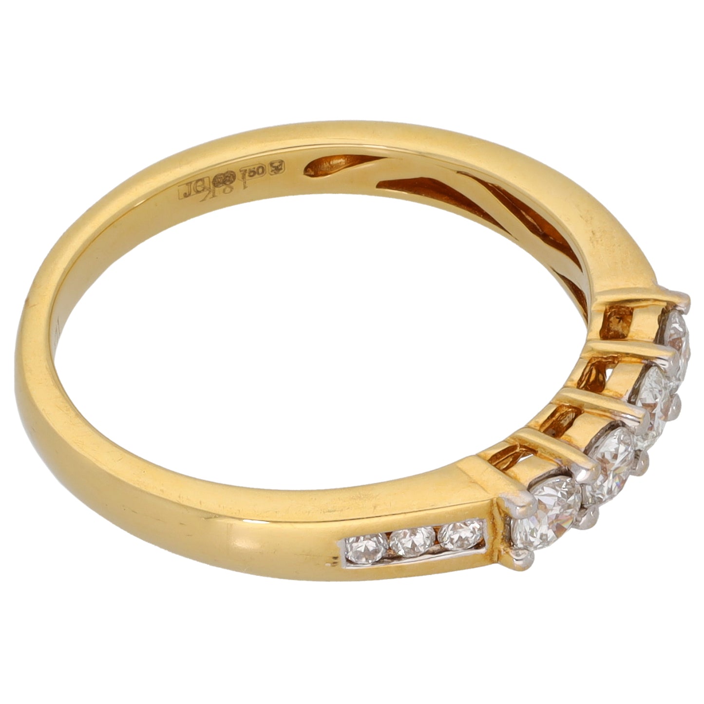 18ct Gold 0.46ct Diamond Half Eternity Ring Size O