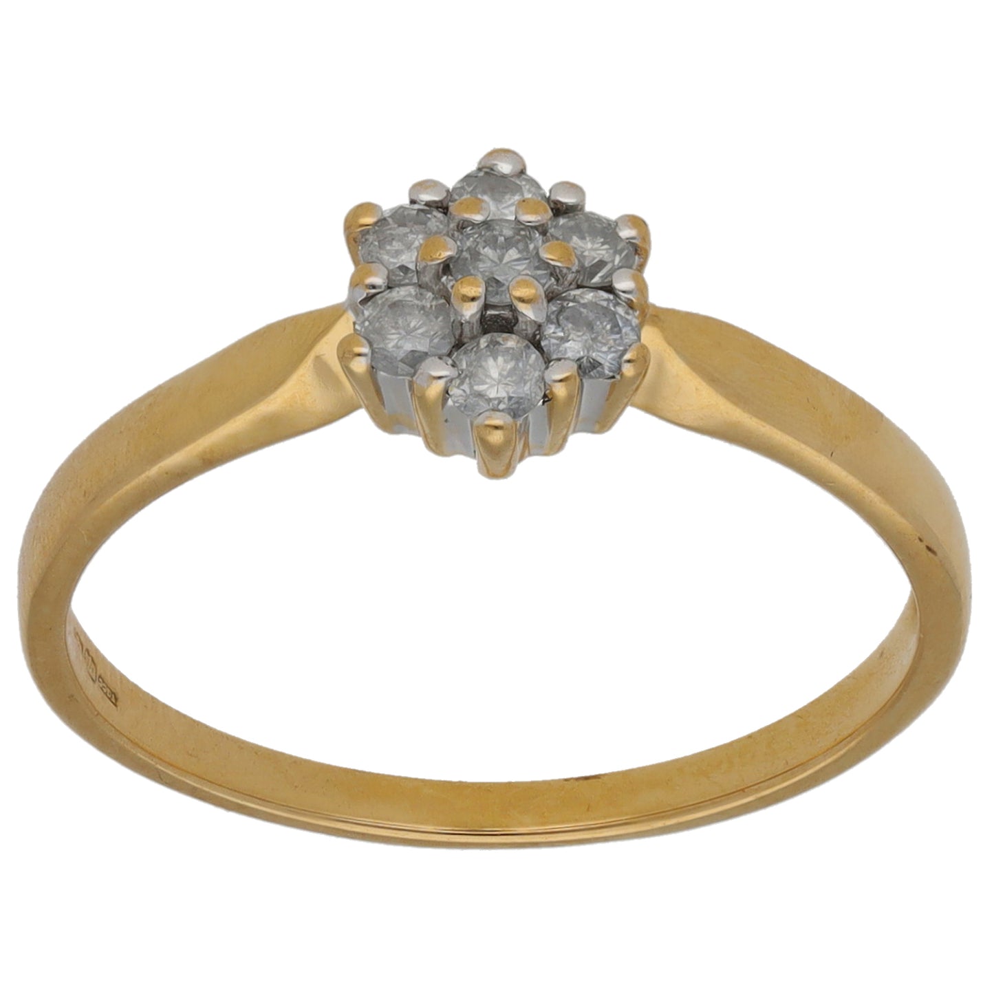 18ct Gold 0.24ct Diamond Cluster Ring Size P