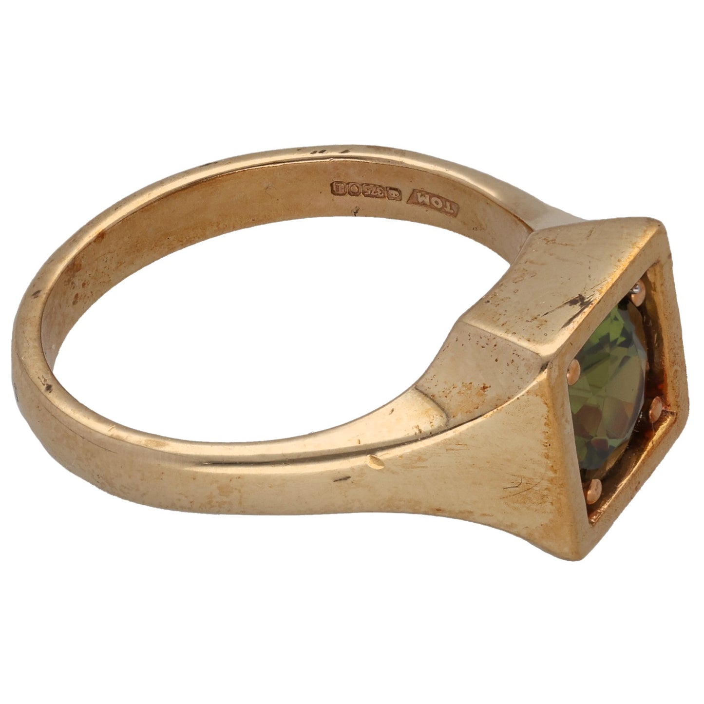 9ct Gold Sphene Single Stone Ring Size S