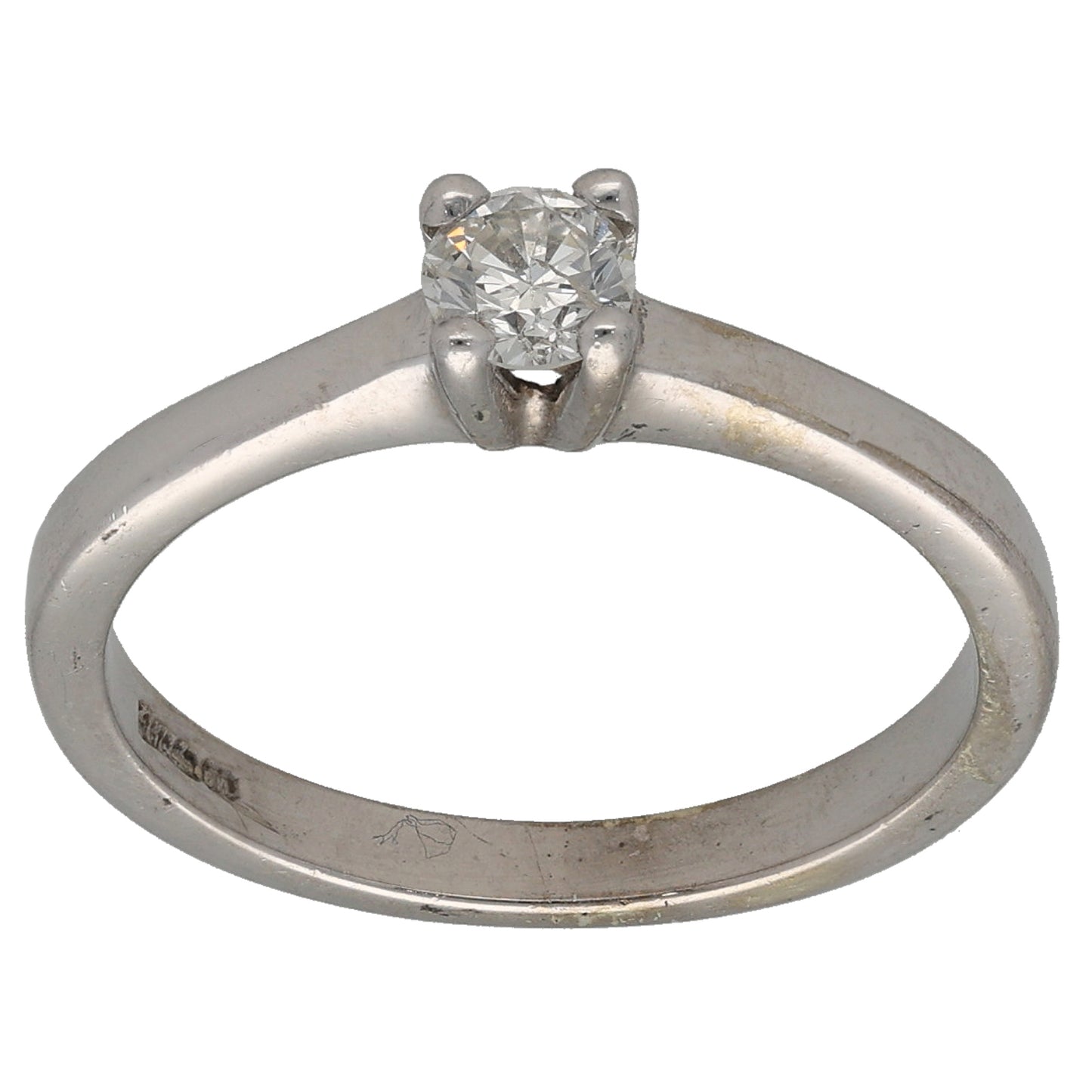 9ct White Gold 0.25ct Diamond Solitaire Ring Size N