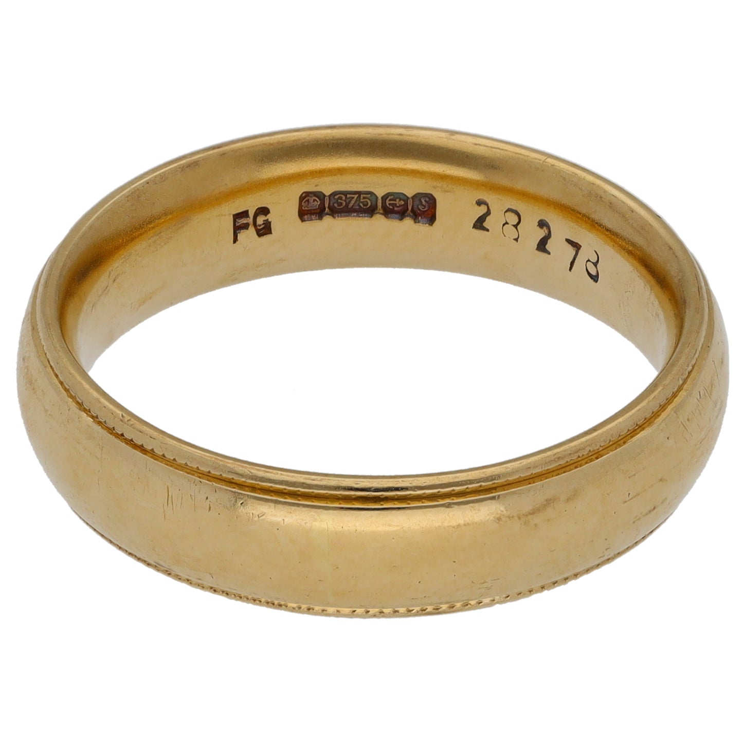 9ct Gold Plain Wedding Ring Size P