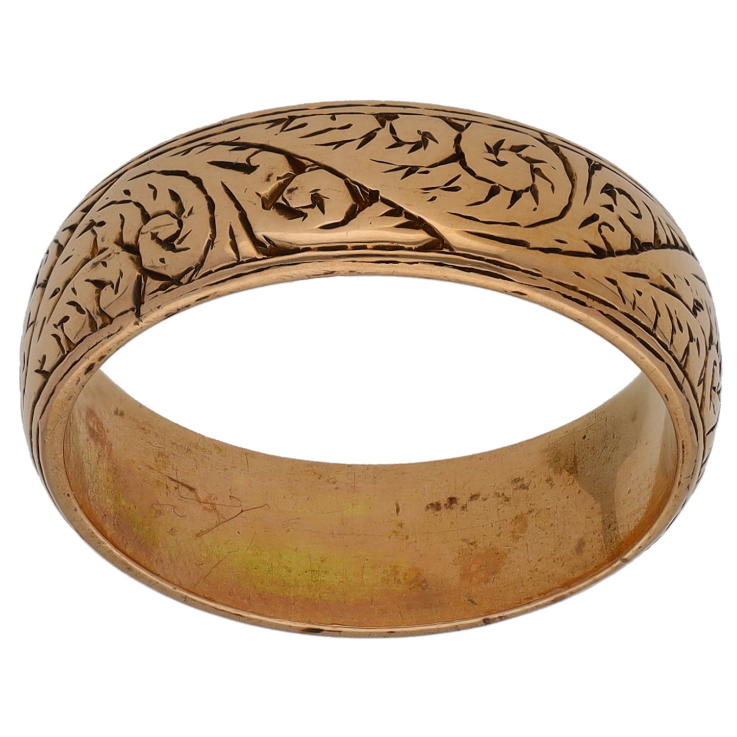 9ct Gold Patterned Wedding Ring Size L