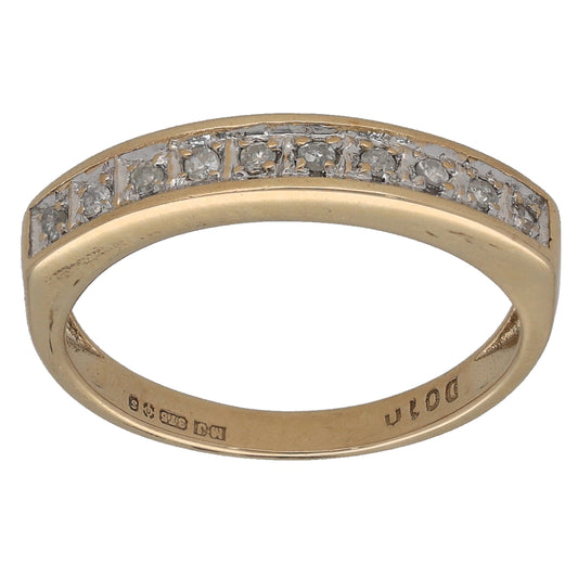 9ct Gold 0.10ct Diamond Half Eternity Ring Size L
