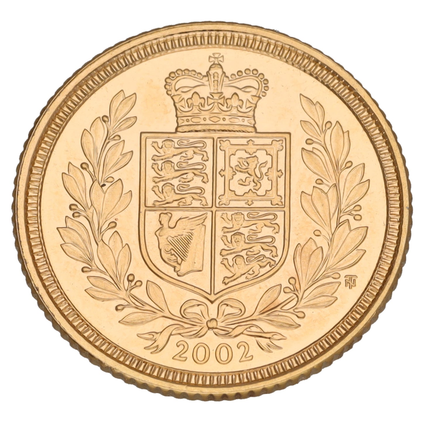 22ct Gold Queen Elizabeth II Half Sovereign Coin 2002