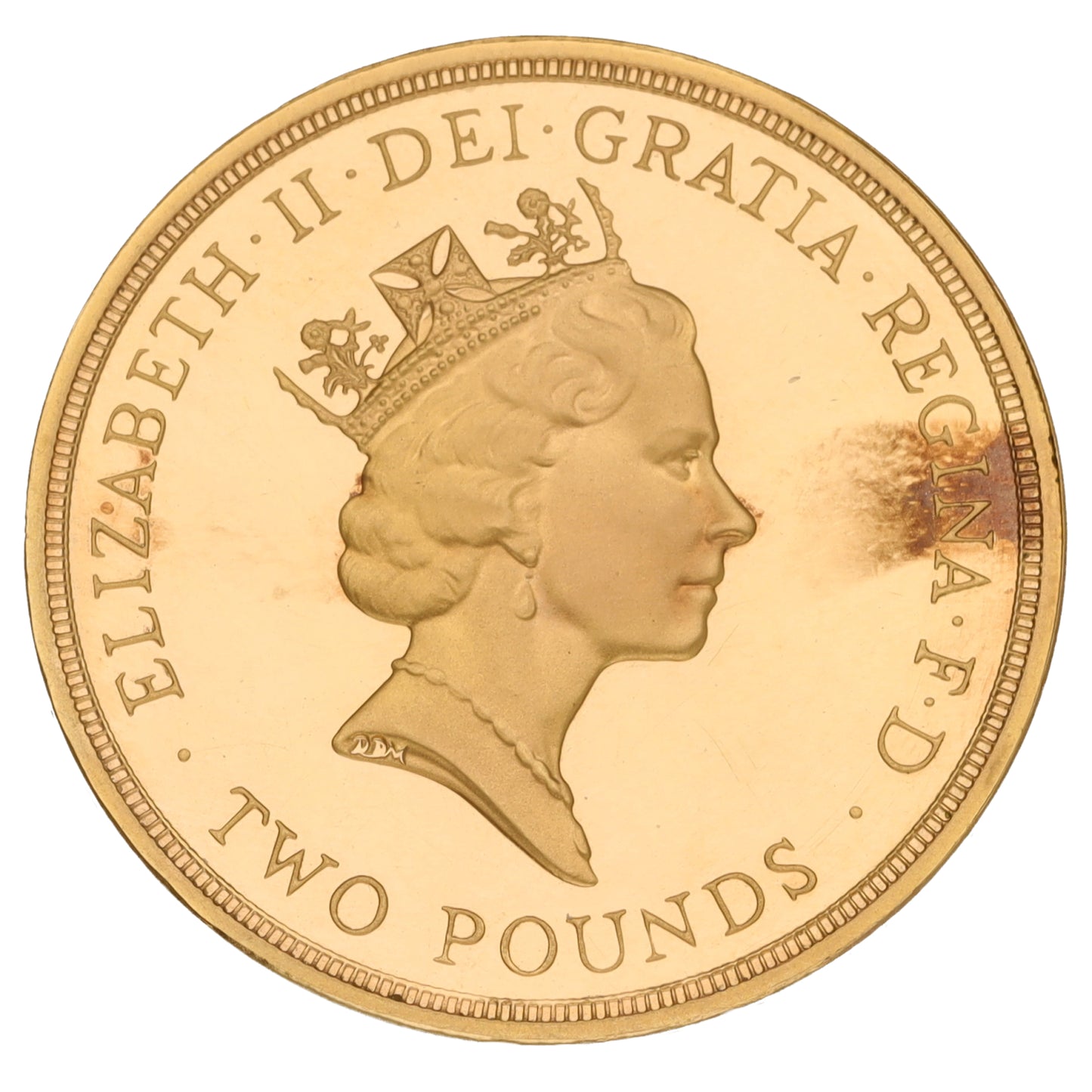 22ct Gold Queen Elizabeth II Dove Of Peace Two Pounds Coin 1995