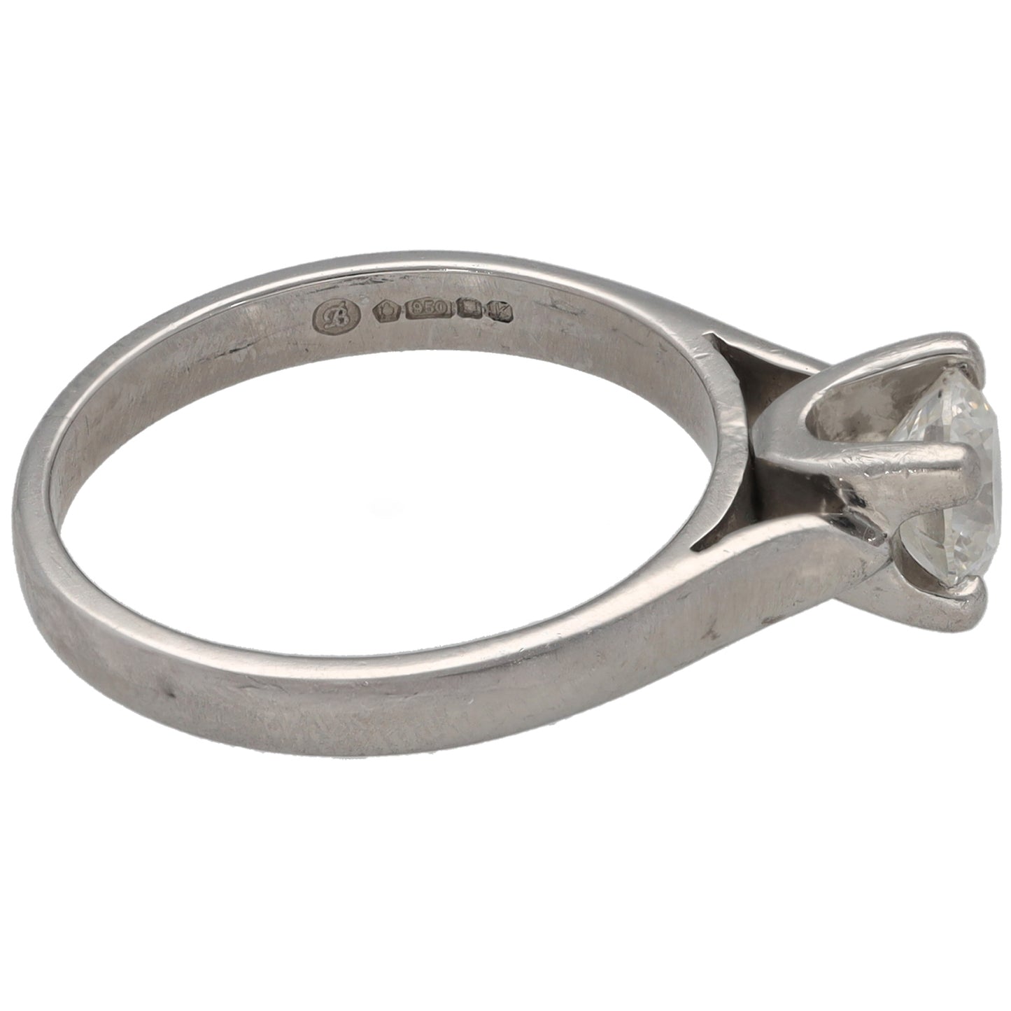 Platinum 0.70ct Diamond Solitaire Ring Size K
