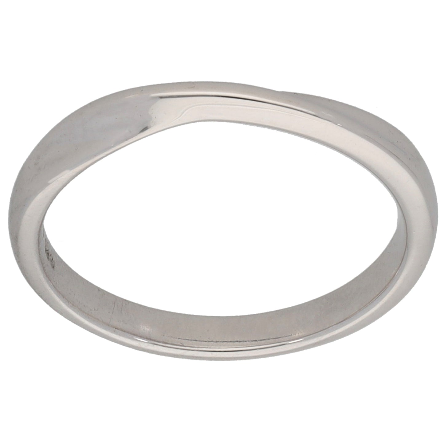 18ct White Gold Shaped Wedding Ring Size L