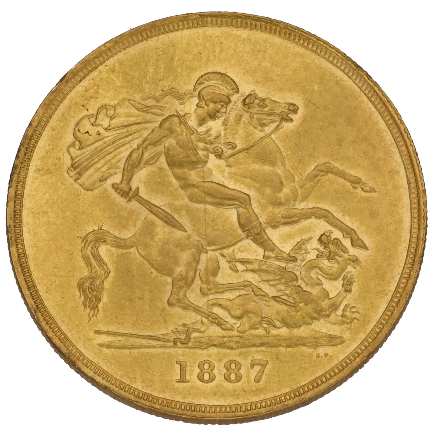 22ct Gold Queen Victoria Quintuple Sovereign Coin 1887