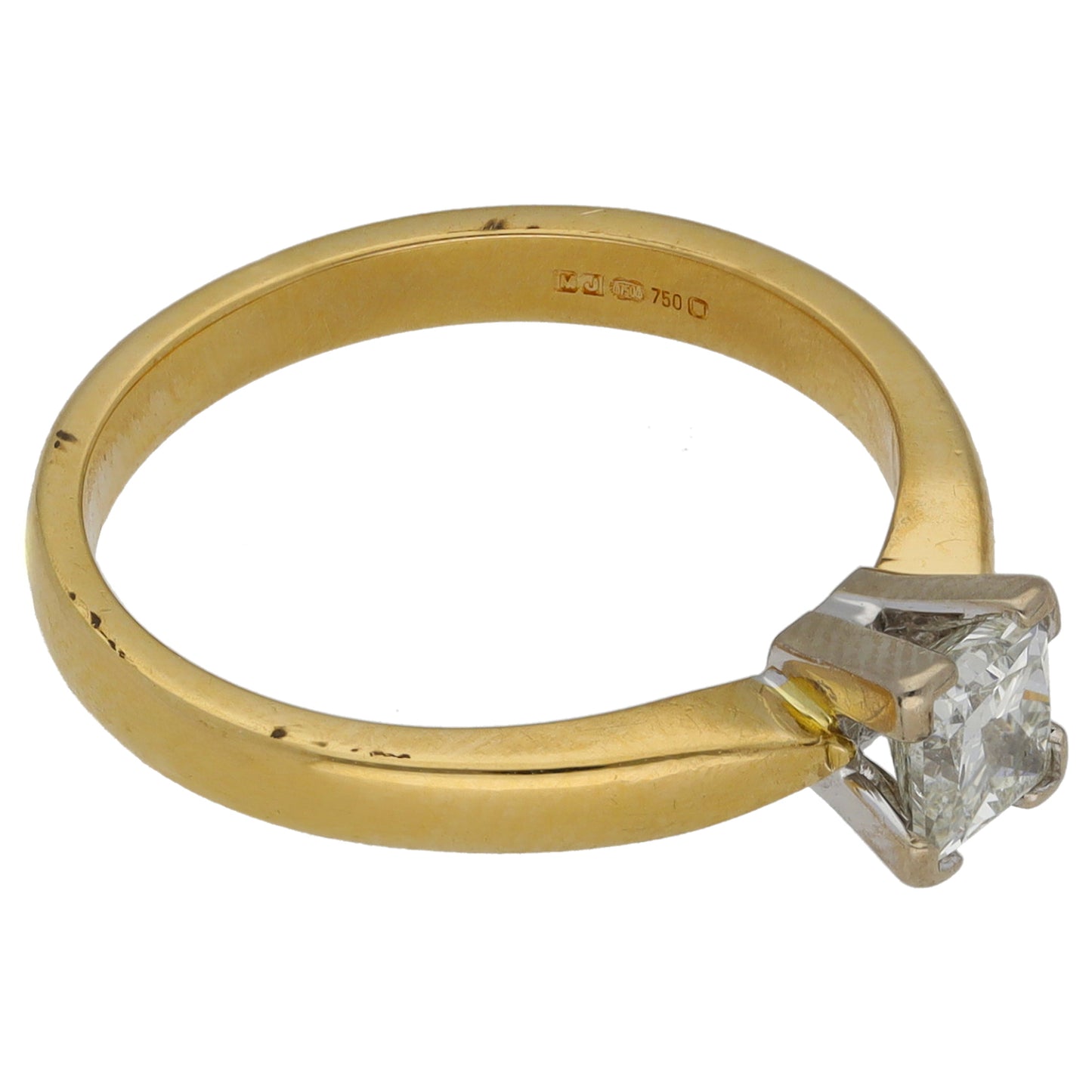 18ct Gold 0.50ct Diamond Solitaire Ring Size M