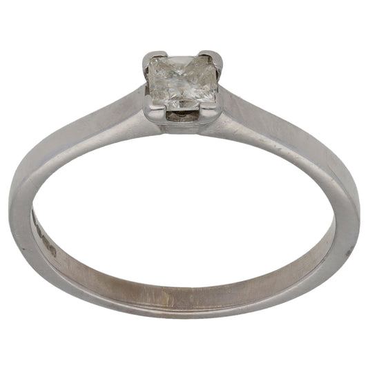 18ct White Gold 0.25ct Diamond Solitaire Ring Size N