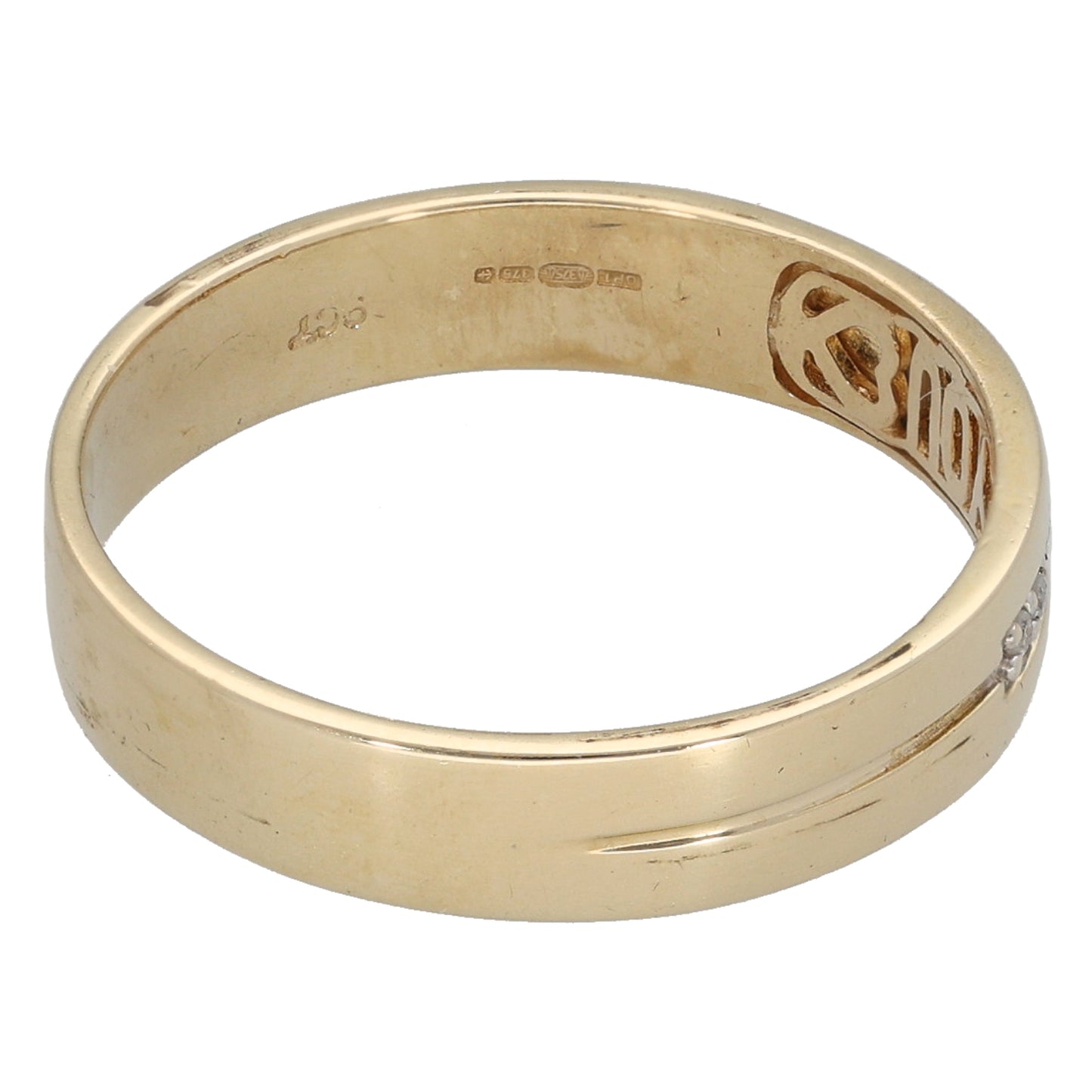 9ct Gold 0.025ct Diamond Half Eternity Ring Size O