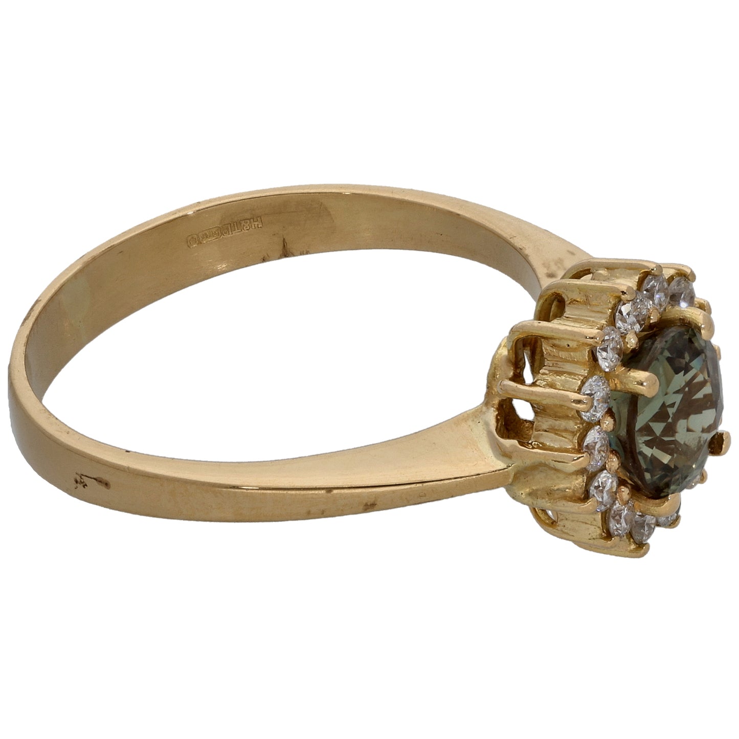 14ct Gold Sapphire & 0.28ct Diamond Dress/Cocktail Ring Size Q