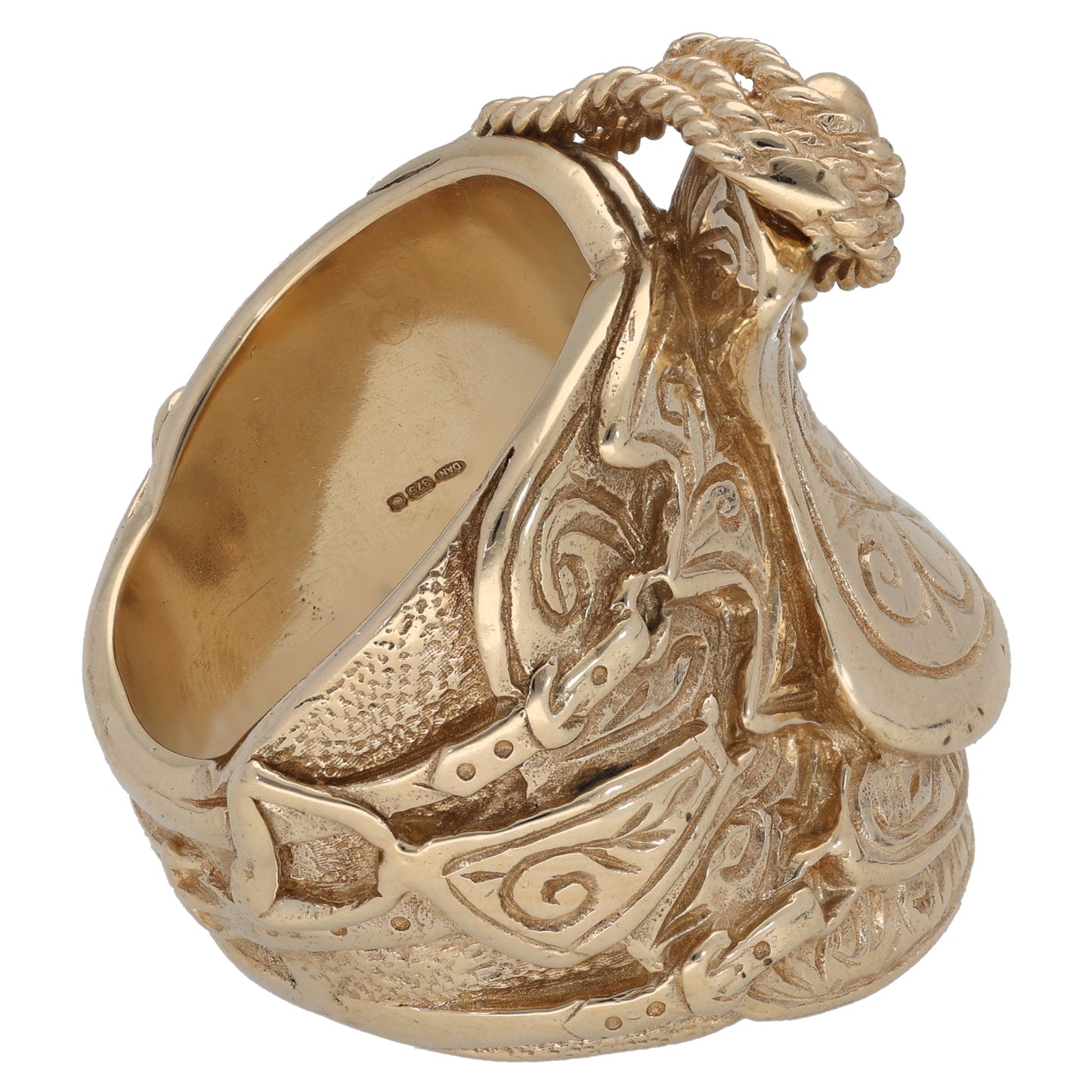 9ct Gold Saddle Ring Size Y