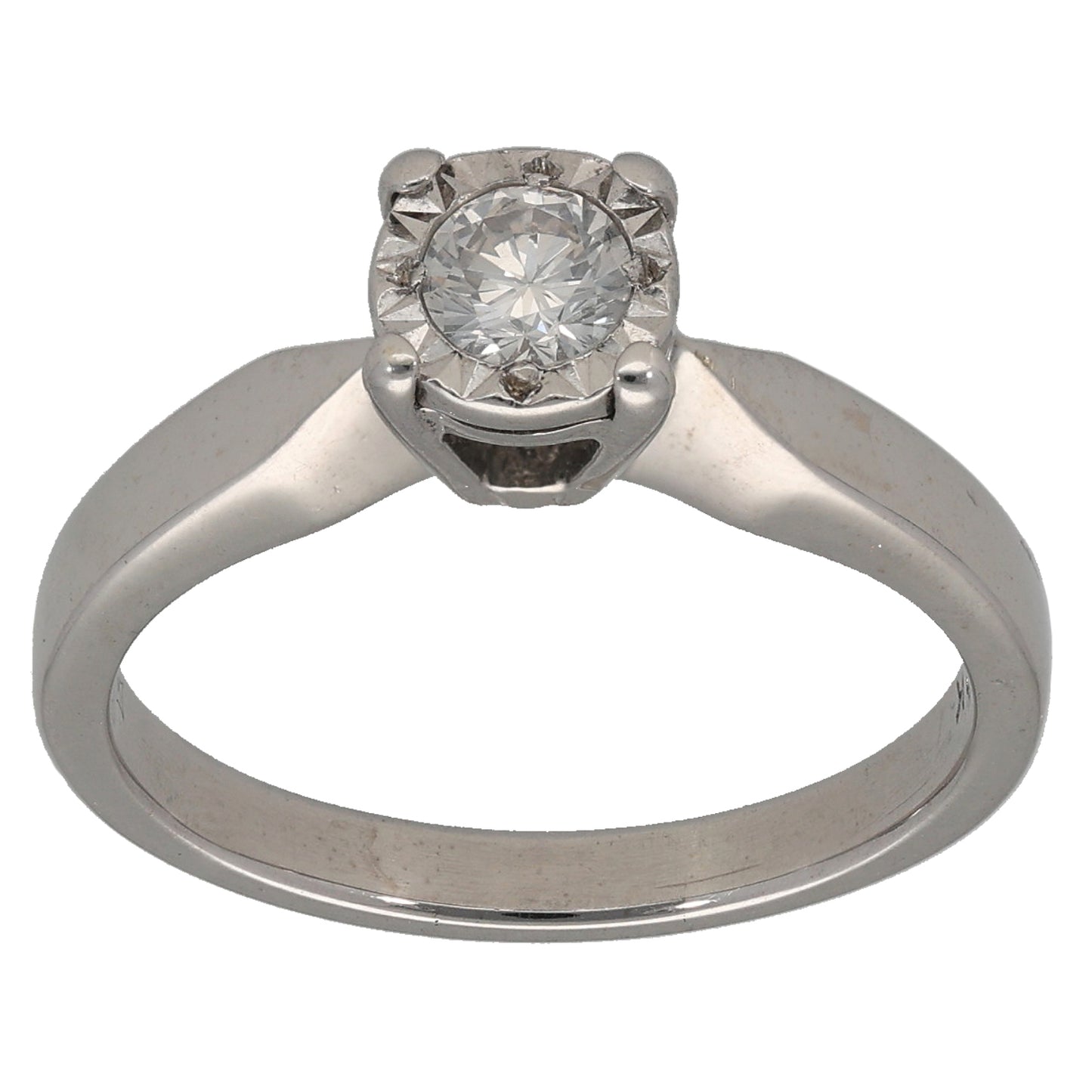 18ct White Gold 0.25ct Diamond Solitaire Ring Size M