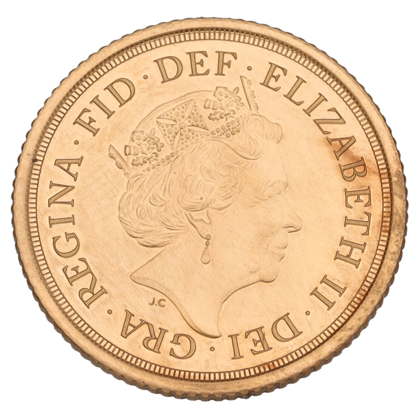 22ct Gold Queen Elizabeth II Half Sovereign Coin 2018