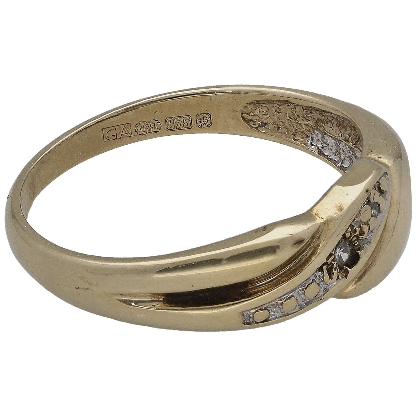 9ct Gold 0.03ct Diamond Dress/Cocktail Ring Size M