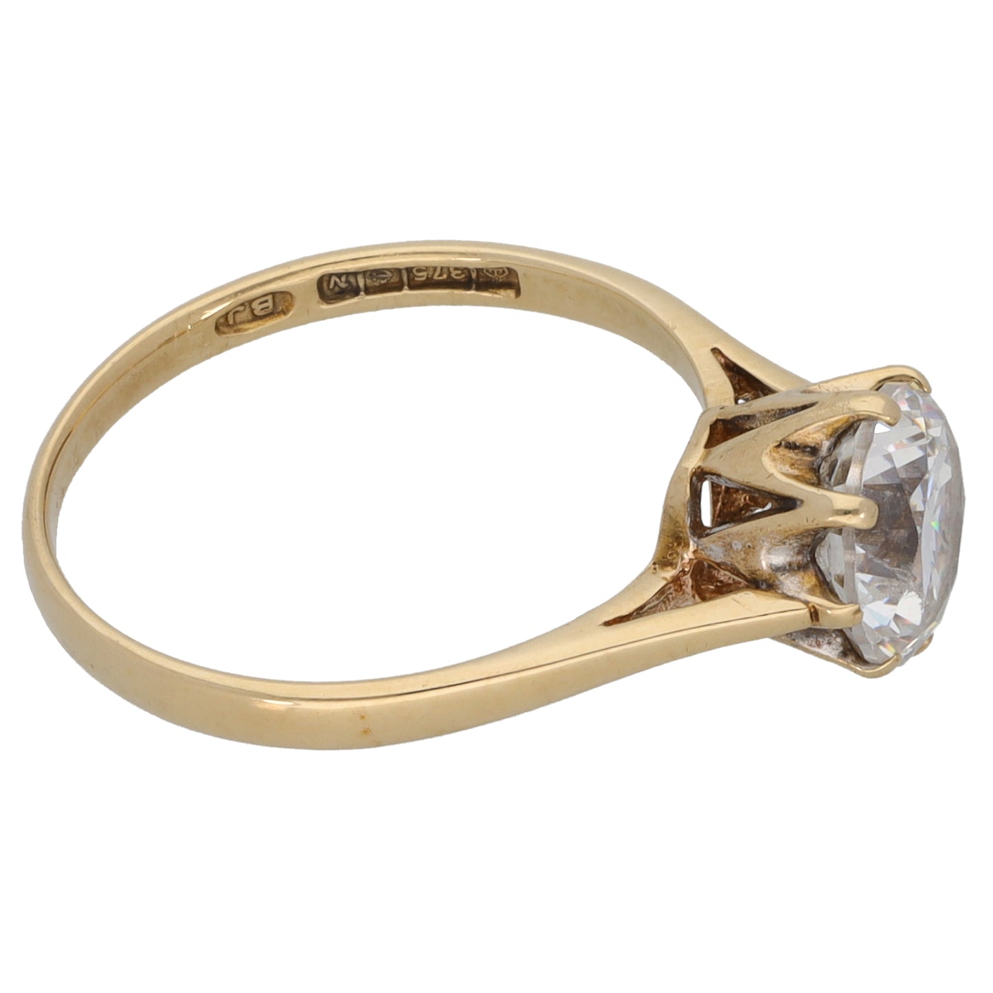 9ct Gold Cubic Zirconia Single Stone Ring Size L