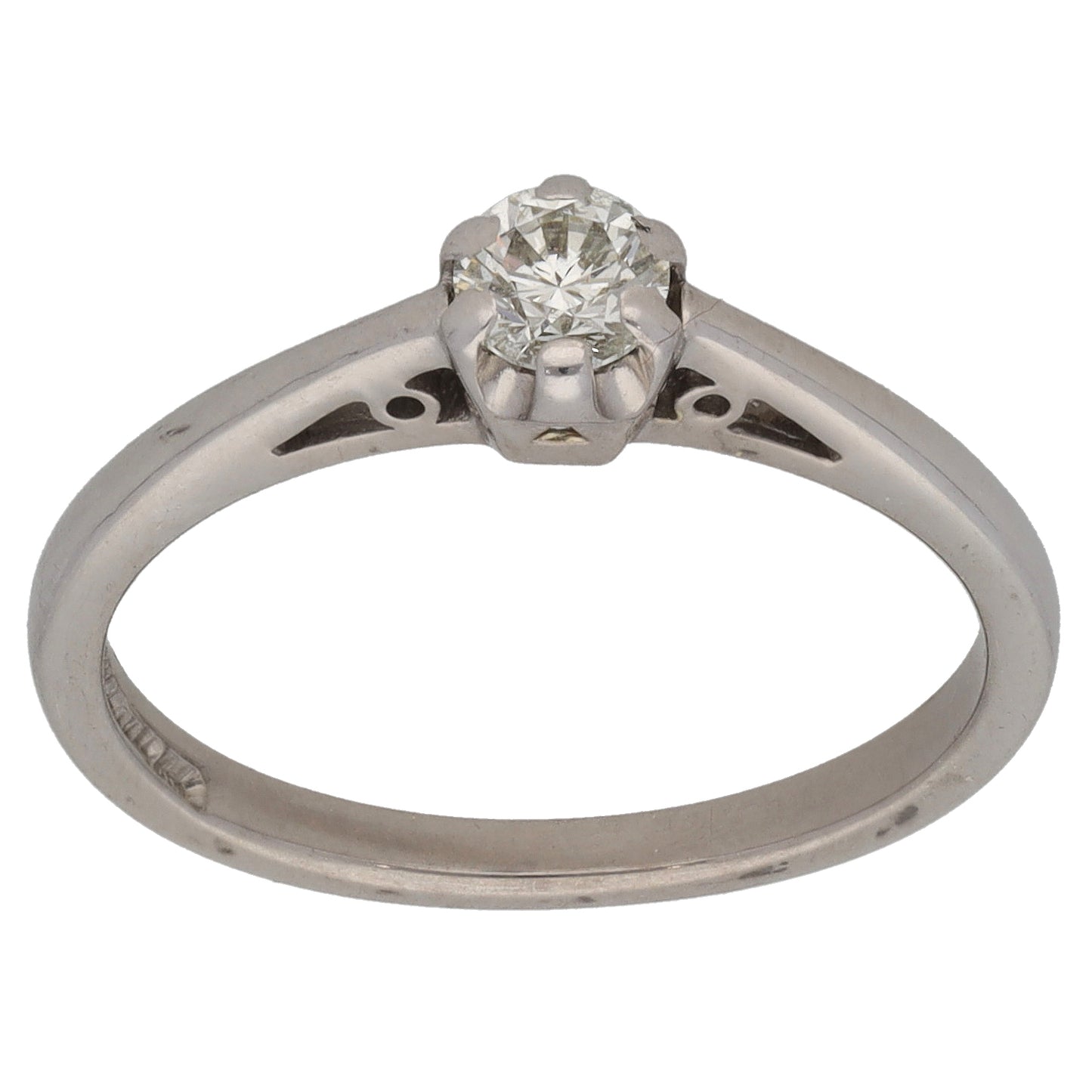 9ct White Gold 0.25ct Diamond Solitaire Ring Size L