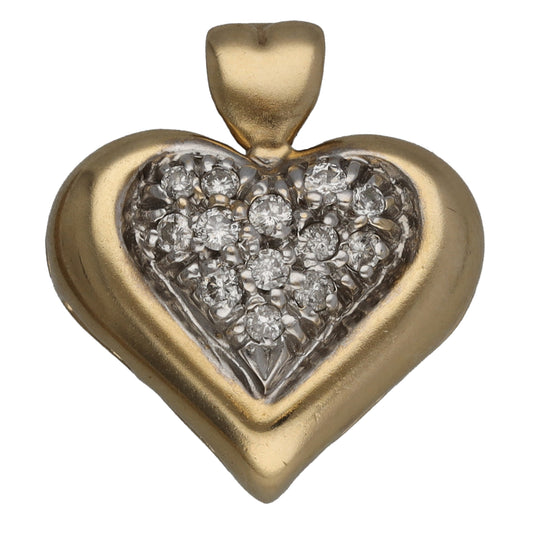 9ct Gold 0.26ct Diamond Heart Pendant