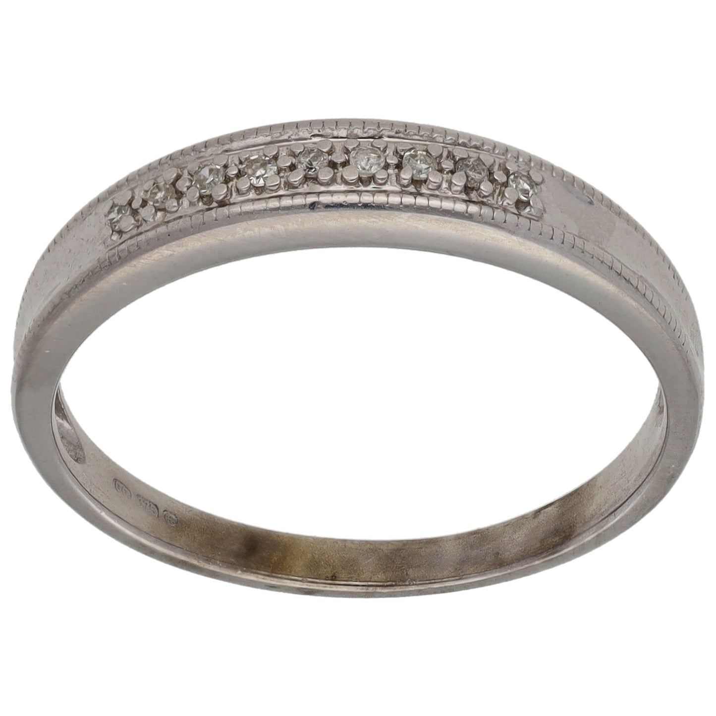 9ct Gold 0.09ct Diamond Half Eternity Ring Size Q