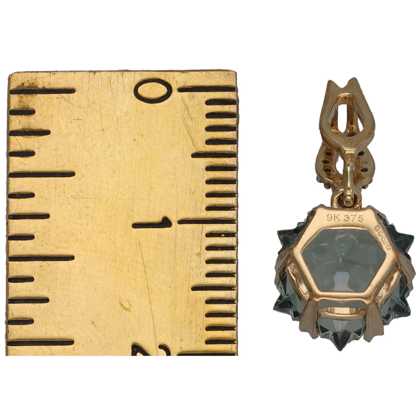 9ct Gold Coated Topaz & Imitation Dress/Cocktail Pendant